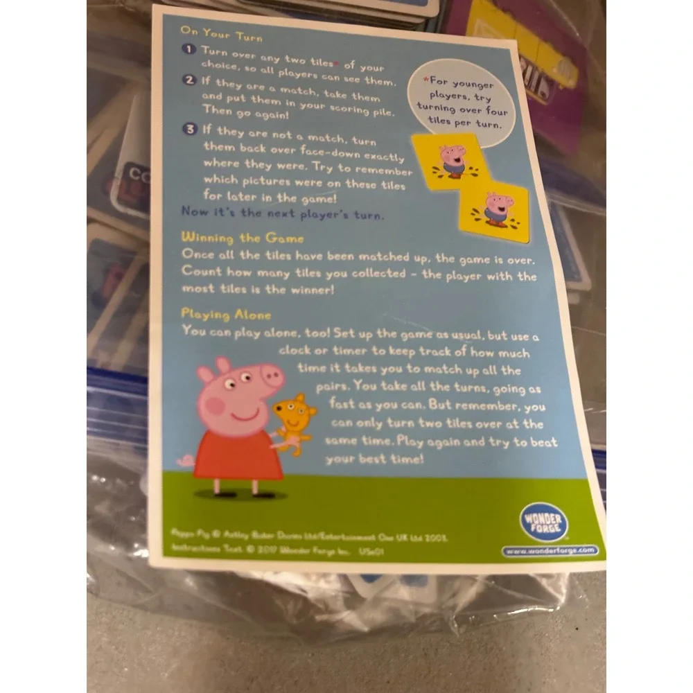 Wonder Forge Peppa Pig Matching Game Preschool Fun Picture‎ Matching Activity